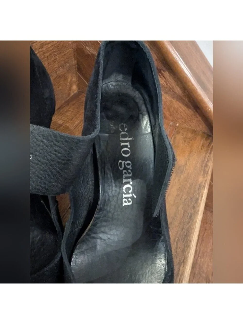 Pedro Garcia Mary Jane Black Suede Heels Eu Size 40 Approx 9-9.5 US